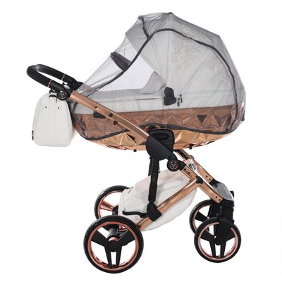 JUNAMA HANDCRAFT ENZO WHITE ROSE GOLD - 3IN1 (INCLUDES CAR SEAT)