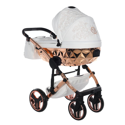 JUNAMA HANDCRAFT ENZO WHITE ROSE GOLD - 3IN1 (INCLUDES CAR SEAT)