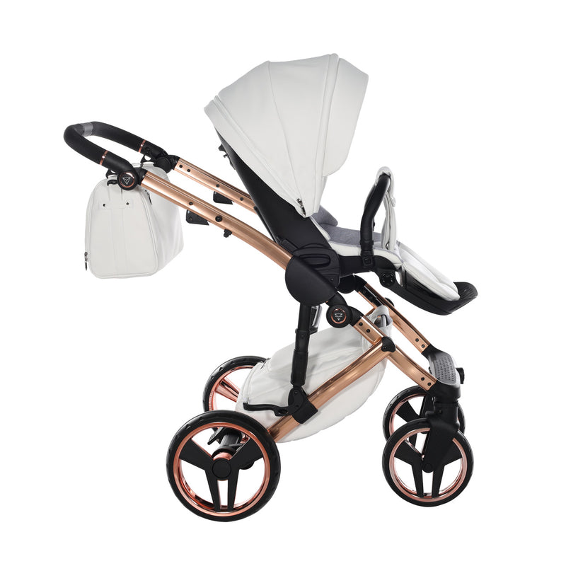 JUNAMA HANDCRAFT ENZO WHITE ROSE GOLD - 3IN1 (INCLUDES CAR SEAT)