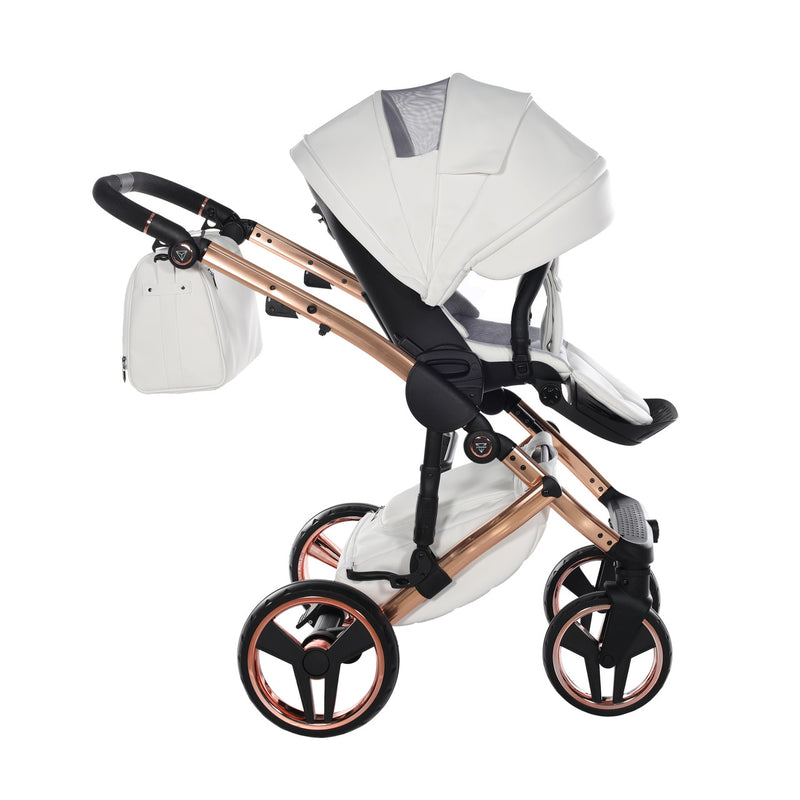 JUNAMA HANDCRAFT ENZO WHITE ROSE GOLD - 3IN1 (INCLUDES CAR SEAT)