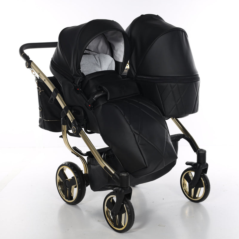 JUNAMA COMPACT DUO BLACK ECO -2IN1 (2 X CARRYCOTS & 2 X SEAT UNITS)