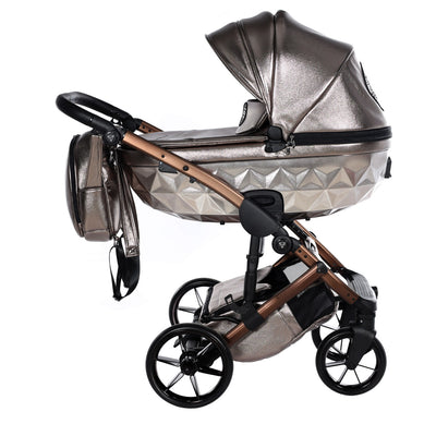 JUNAMA HANDCRAFT GLOSSY BROWN METALLIC - 4IN1 (INCLUDES CAR SEAT & ISOFIX BASE)