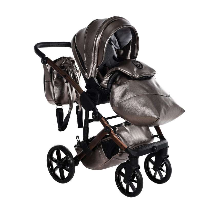 JUNAMA HANDCRAFT GLOSSY BROWN METALLIC - 4IN1 (INCLUDES CAR SEAT & ISOFIX BASE)