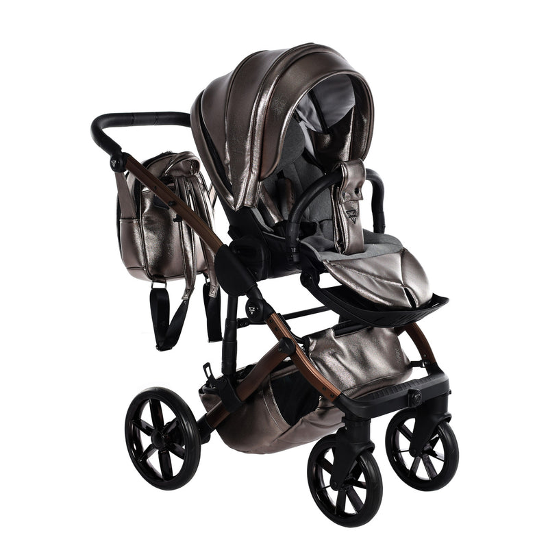 JUNAMA HANDCRAFT GLOSSY BROWN METALLIC - 4IN1 (INCLUDES CAR SEAT & ISOFIX BASE)