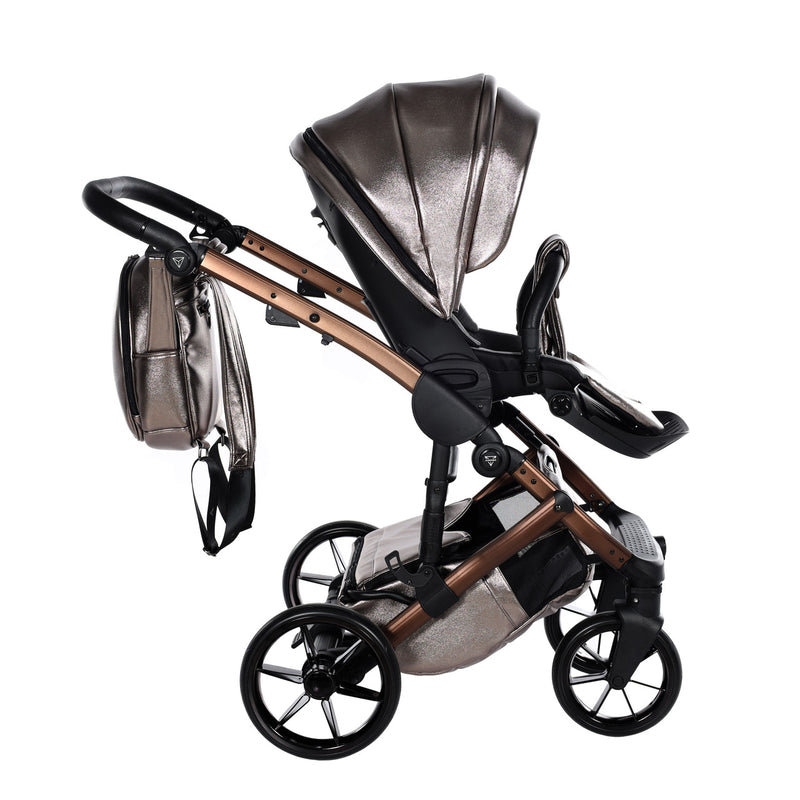 JUNAMA HANDCRAFT GLOSSY BROWN METALLIC - 4IN1 (INCLUDES CAR SEAT & ISOFIX BASE)