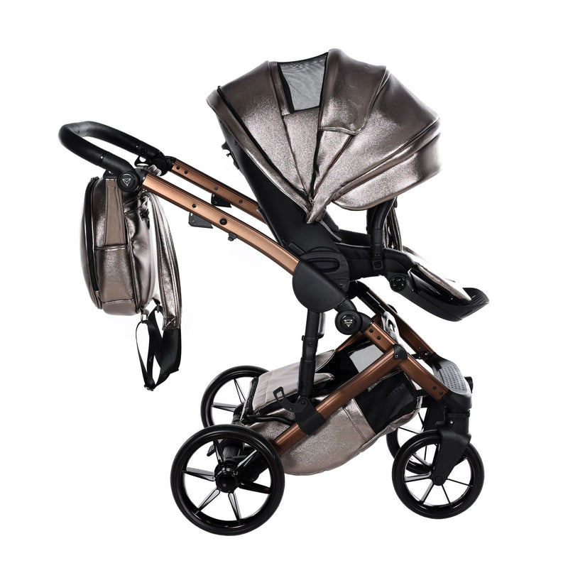 JUNAMA HANDCRAFT GLOSSY BROWN METALLIC - 4IN1 (INCLUDES CAR SEAT & ISOFIX BASE)