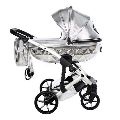 JUNAMA HANDCRAFT GLOSSY SILVER - 4IN1 (INCLUDES CAR SEAT & ISOFIX BASE)