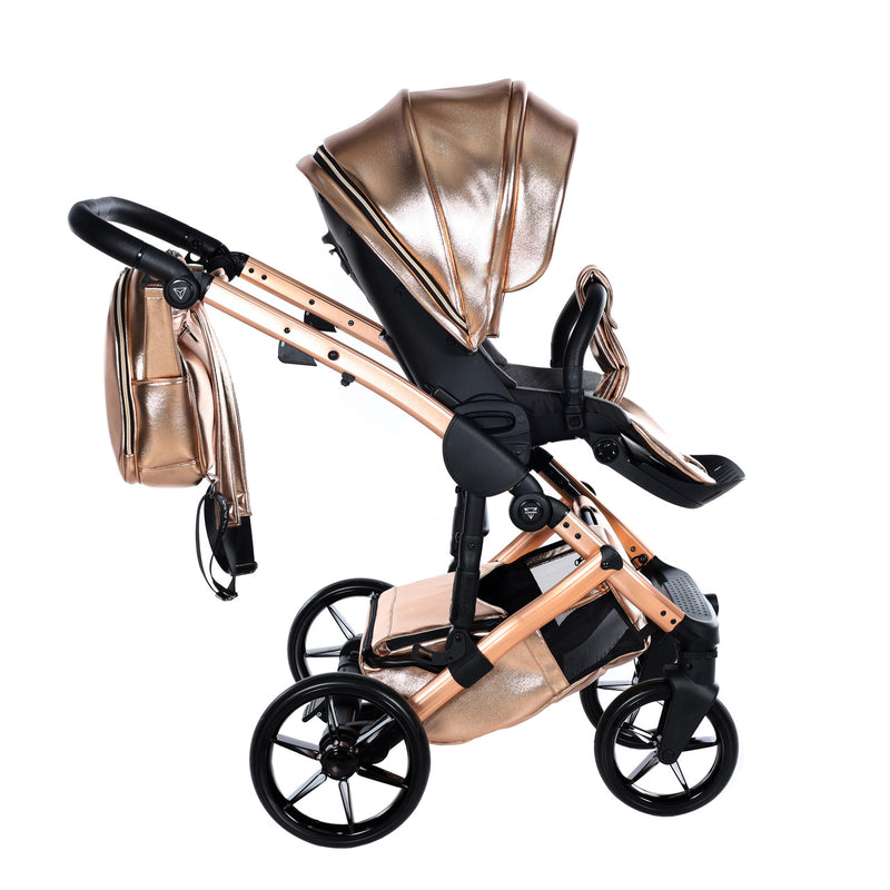 JUNAMA HANDCRAFT GLOSSY ROSE GOLD  - 4IN1 (INCLUDES CAR SEAT & ISOFIX BASE)