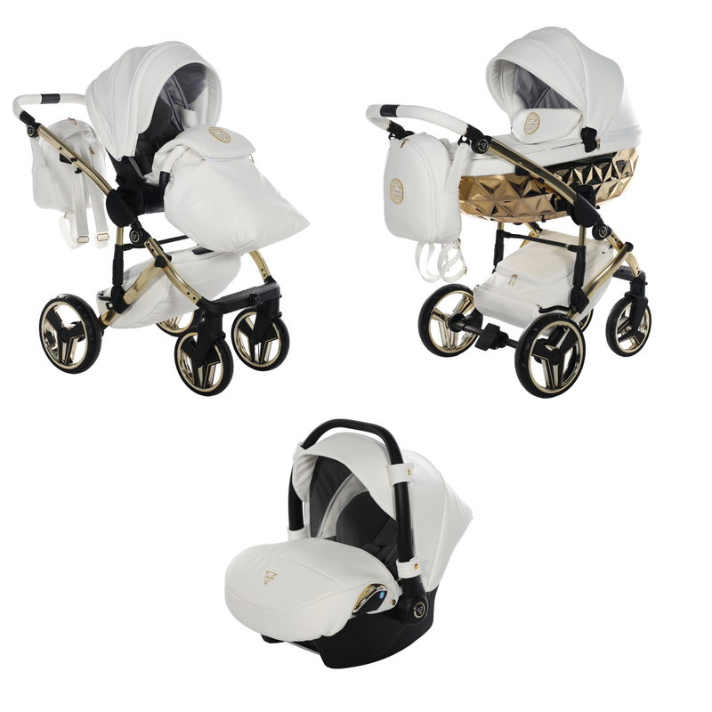 JUNAMA HANDCRAFT WHITE GOLD - 3IN1 (INCLUDES CAR SEAT)