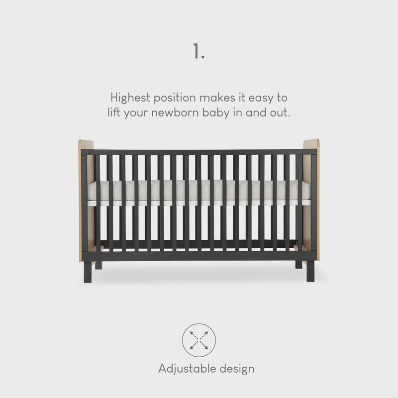 CuddleCo - Rafi Cot Bed - Oak & Black