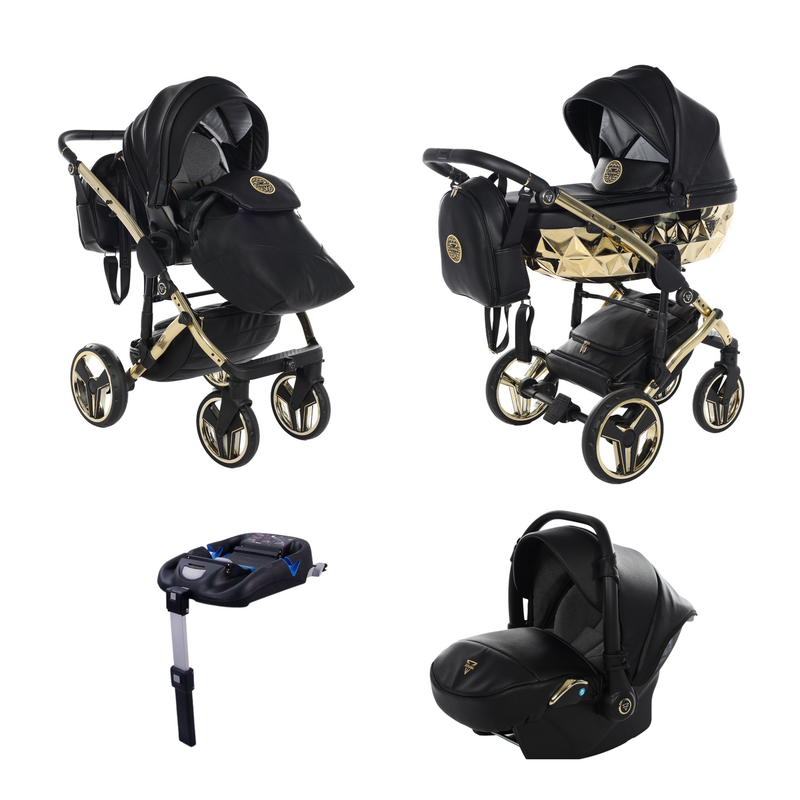 JUNAMA HANDCRAFT BLACK GOLD - 4IN1 (INCLUDES CAR SEAT & ISOFIX BASE)