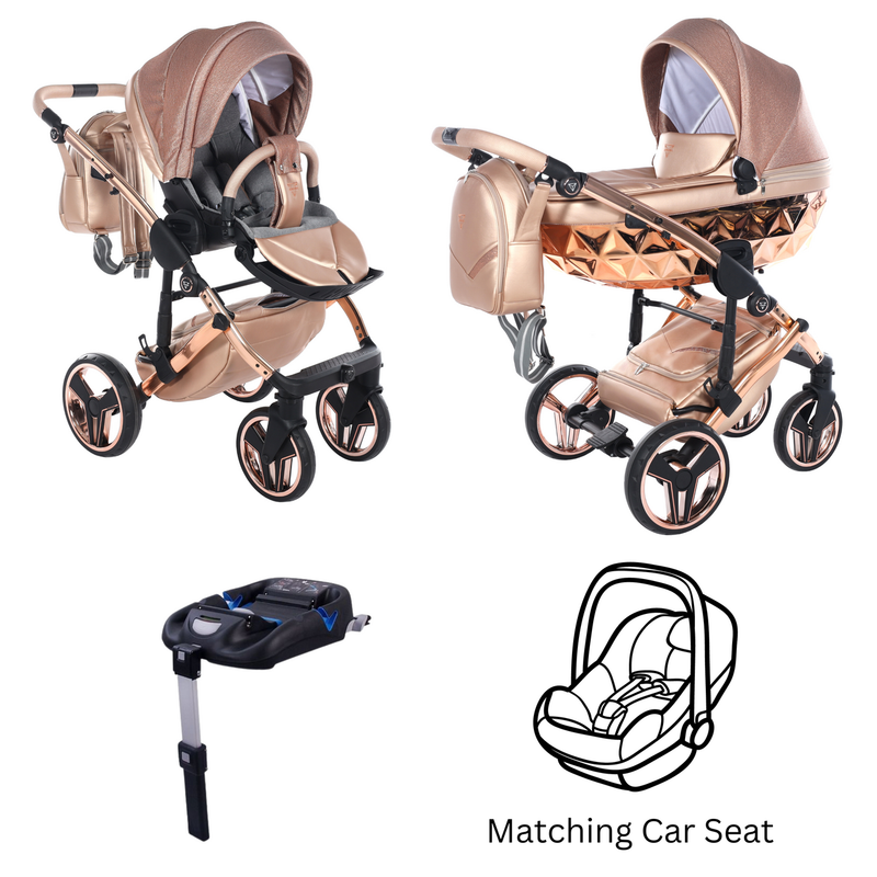 JUNAMA DOLCE ROSE GOLD - 4IN1 (INCLUDES CAR SEAT & ISOFIX BASE)