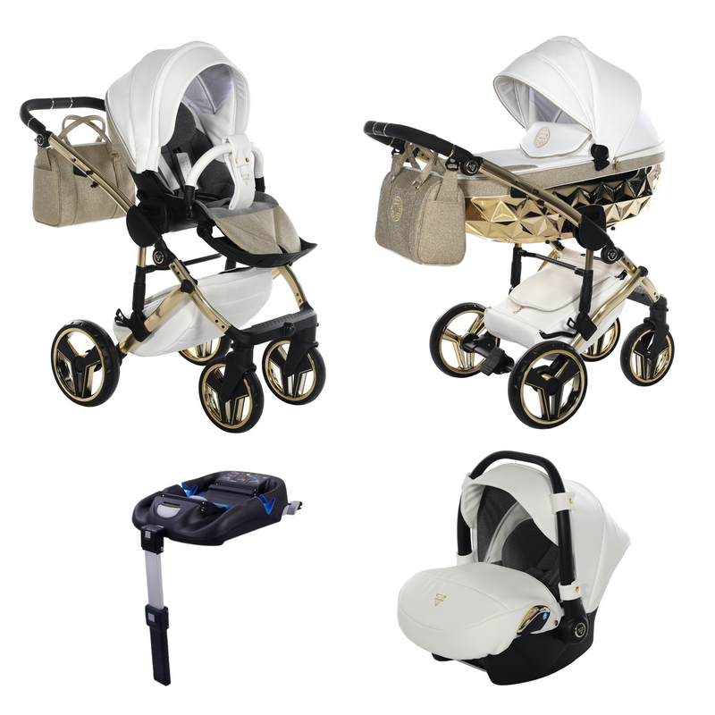 JUNAMA HANDCRAFT GLITTER GOLD - 4IN1 (INCLUDES CAR SEAT & ISOFIX BASE)