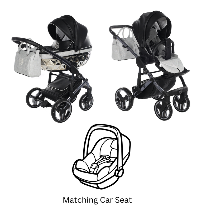 JUNAMA HANDCRAFT GLITTER BLACK - 3IN1 (INCLUDES CAR SEAT)