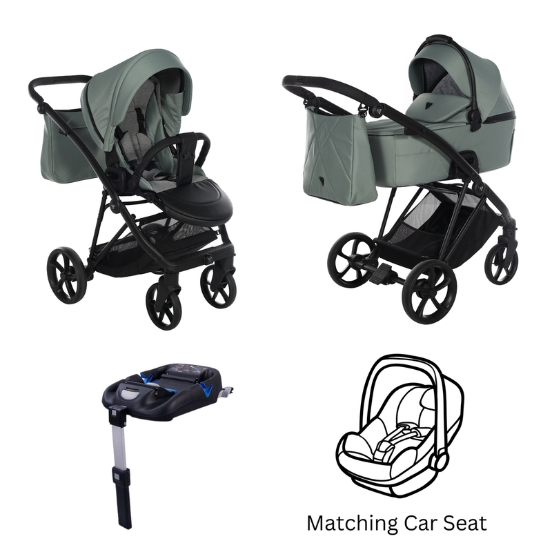 JUNAMA AIR V3 GREEN - 4IN1 (INCLUDES CAR SEAT & ISOFIX BASE)