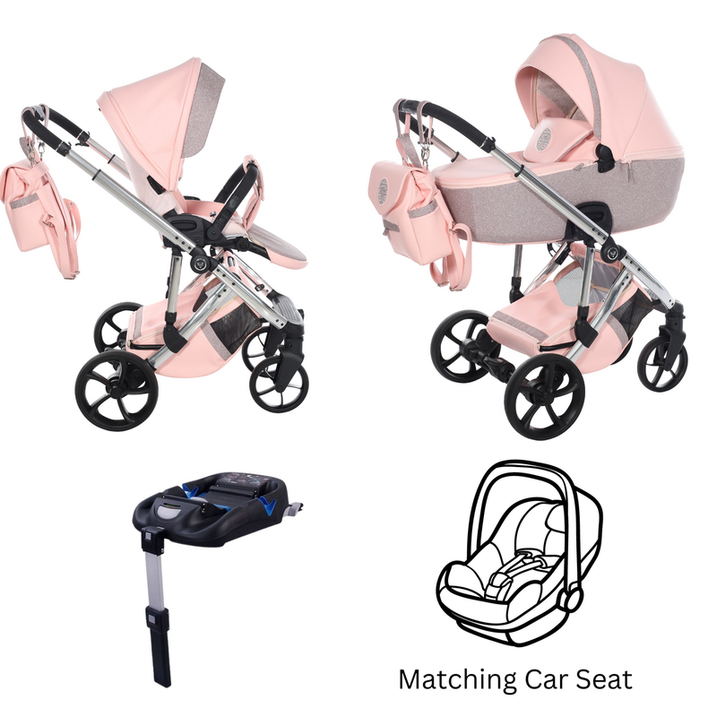 JUNAMA GLITTER ECO PINK - 4IN1 (INCLUDES CAR SEAT & ISOFIX BASE)