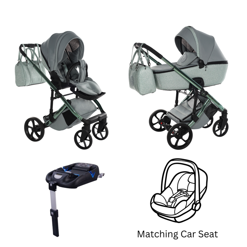 JUNAMA GLITTER MINT - 4IN1 (INCLUDES CAR SEAT & ISOFIX BASE)