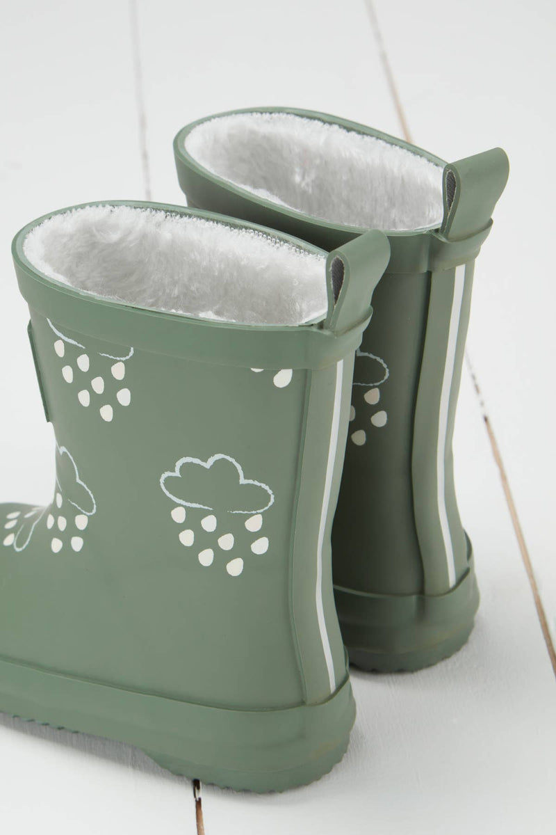 Grass & Air - Khaki Green Colour-Changing Kids Wellies