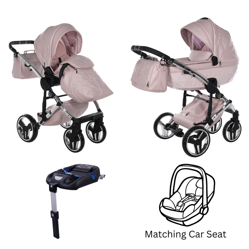 JUNAMA HANDCRAFT ENZO PINK - 4IN1 (INCLUDES CAR SEAT & ISOFIX BASE)