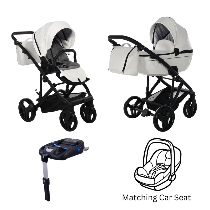 JUNAMA CLASSIC WHITE - 4IN1 (INCLUDES CAR SEAT & ISOFIX BASE)