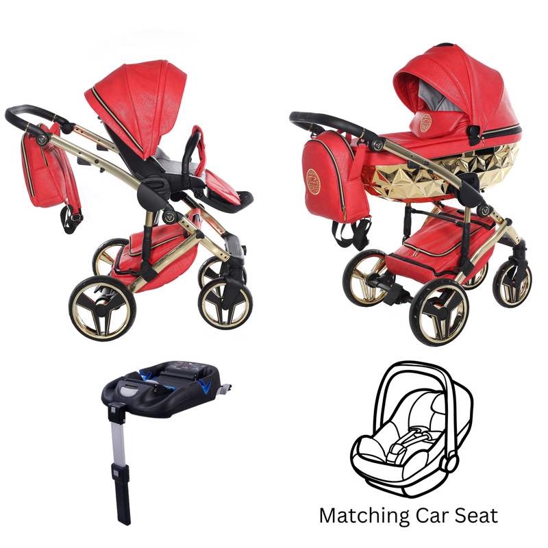 JUNAMA HANDCRAFT FERO RUBY - 4IN1 (INCLUDES CAR SEAT & ISOFIX BASE)