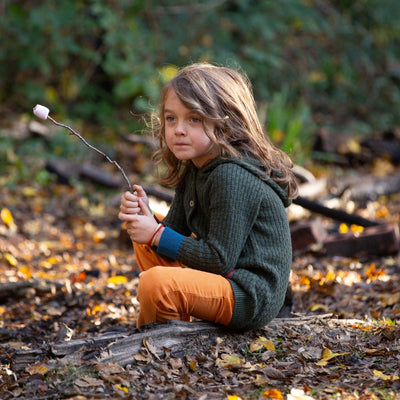 Little Green Radicals - From One To Another Fern Green Hooded Knitted Cardigan