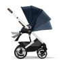 Cybex Talos S Lux Pushchair with Cloud G i-Size Car Seat and Base 10 Piece Bundle - Ocean Blue (Silver Frame)