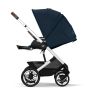 Cybex Talos S Lux Pushchair with Cloud G i-Size Car Seat and Base 10 Piece Bundle - Ocean Blue (Silver Frame)