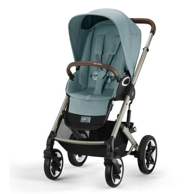 Cybex Talos S Lux Pushchair with Cloud G i-Size Car Seat and Base 10 Piece Bundle - Sky Blue (Taupe Frame)