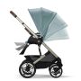 Cybex Talos S Lux Pushchair with Aton B2 Car Seat and Base 10 Piece Bundle - Sky Blue (Taupe Frame)