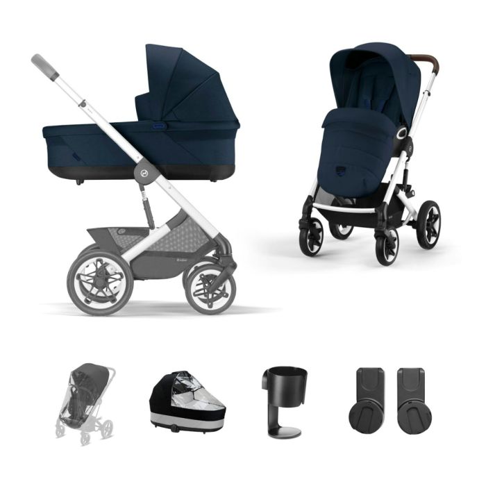 Cybex Talos S Lux Pushchair 8 Piece Bundle - Ocean Blue (Silver Frame)