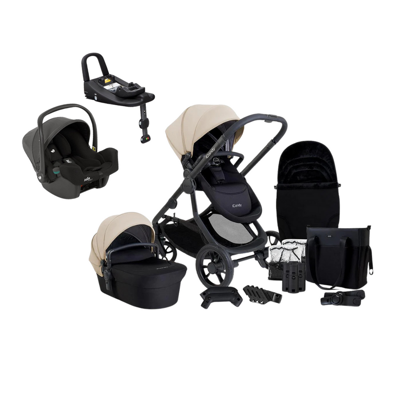 iCandy Orange 4 Pushchair Bundle with Joie iSnug 2 & Advance Base - Latte