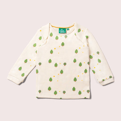 Little Green Radicals - Cream Winter Trees Organic Waffle T-Shirt & Jogger Playset