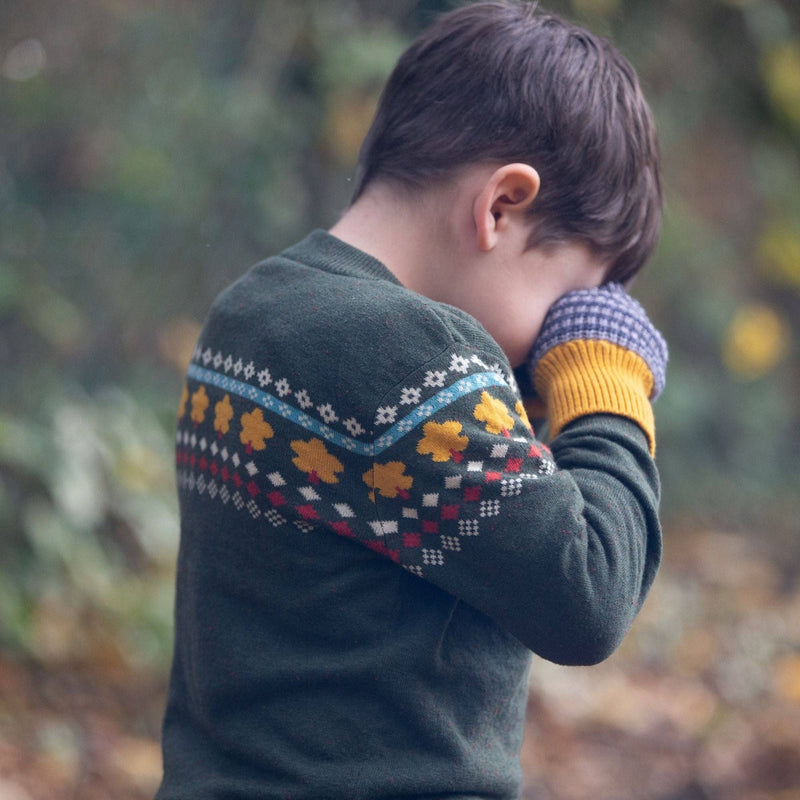 Little Green Radicals - From One To Another Autumn Leaf Fair Isle Knitted Jumper