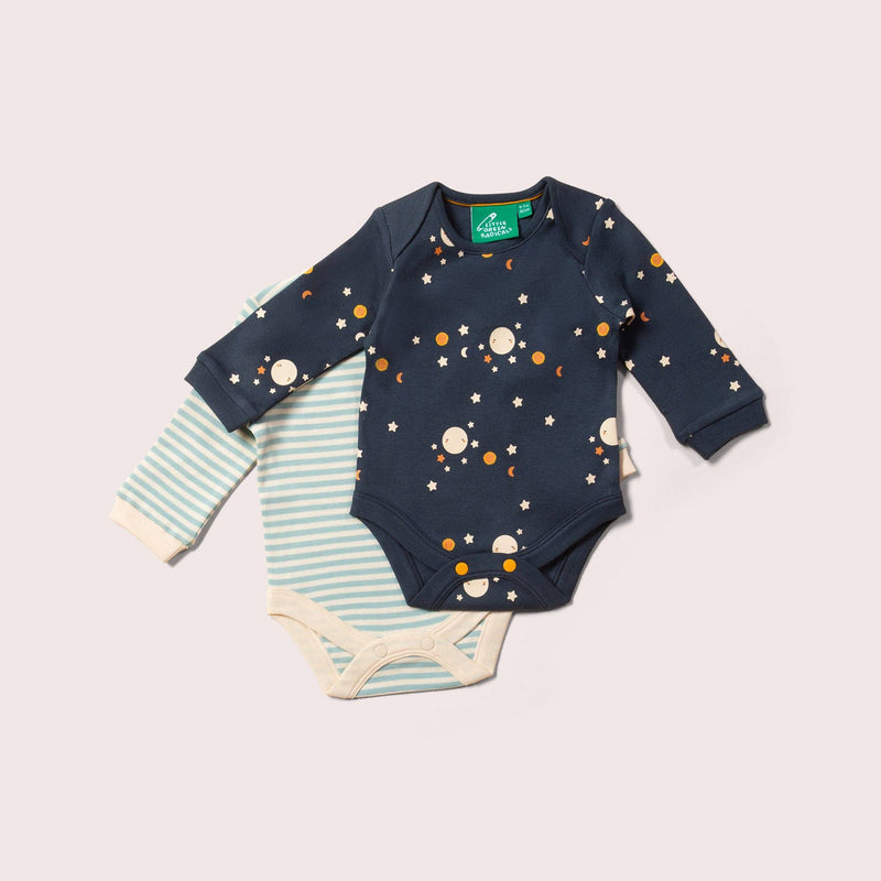 Little Green Radicals - Over The Moon Organic Baby Bodysuit Set - 2 Pack