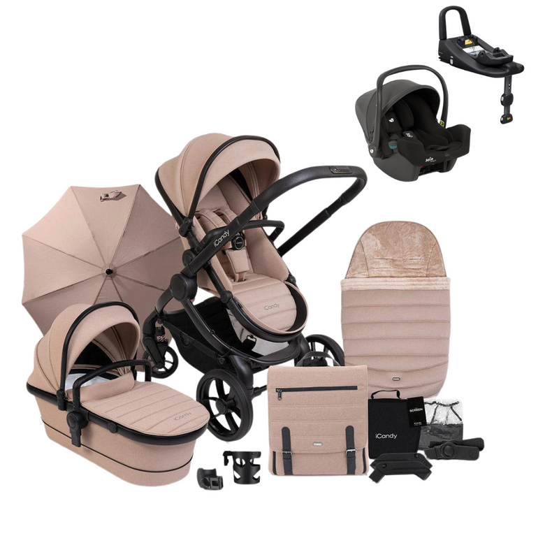 iCandy Peach 7 + Joie iSnug 2 & Base Travel System Bundle -  Cookie