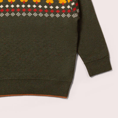 Little Green Radicals - From One To Another Autumn Leaf Fair Isle Knitted Jumper