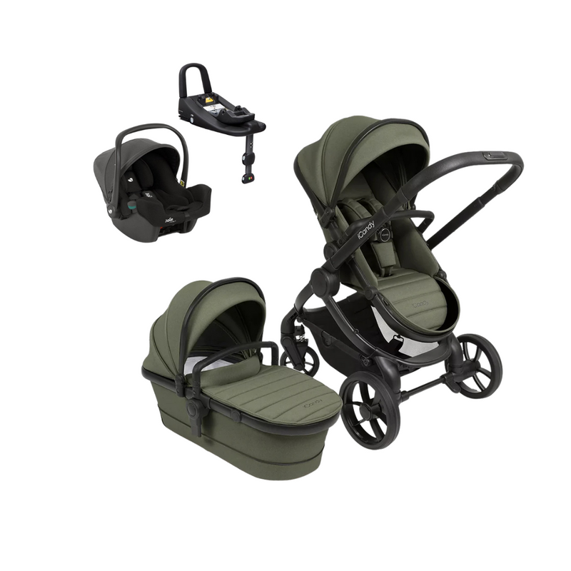 iCandy Peach 7 Pushchair & Carrycot + Joie Snug2 Car Seat & Base - Ivy