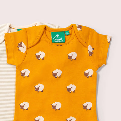 Little Green Radicals - Counting Sheep Organic Baby Bodysuit Set - 2 Pack