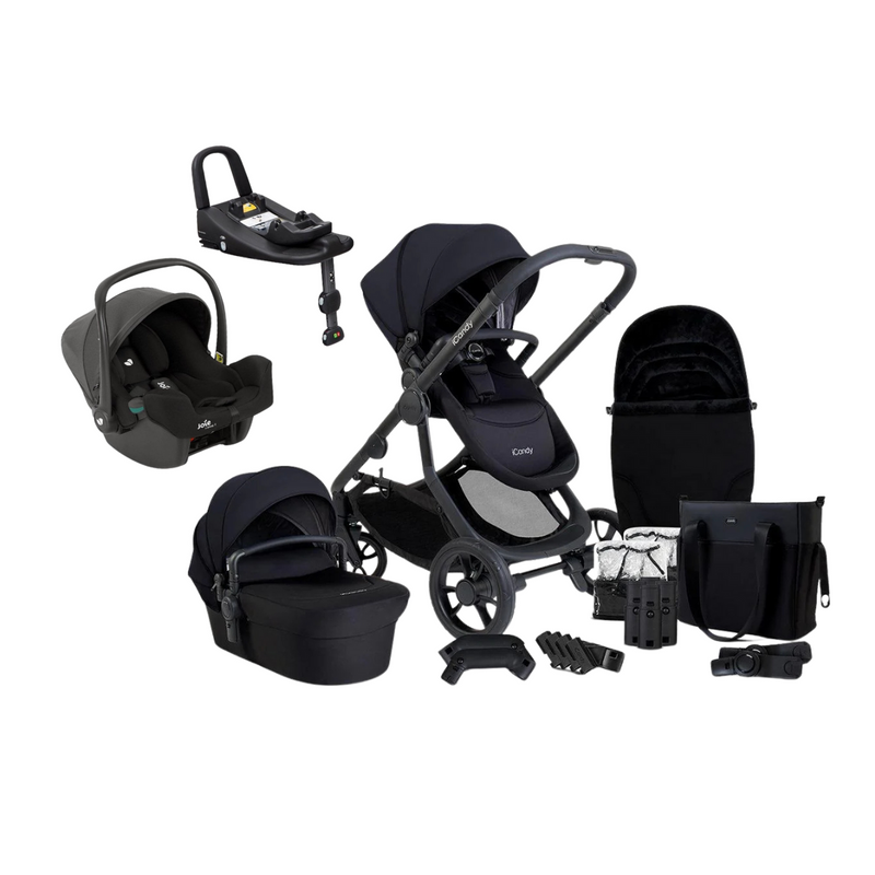 iCandy Orange 4 Pushchair Bundle with Joie iSnug 2 & Advance Base - Black