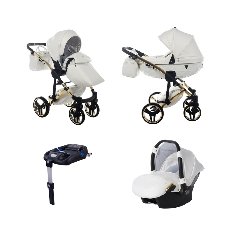 JUNAMA FLUO INDIVIDUAL WHITE GOLD - 4IN1 (INCLUDES CAR SEAT & ISOFIX BASE)