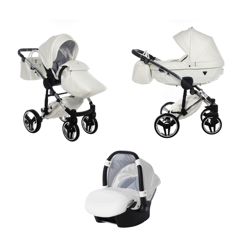 JUNAMA FLUO INDIVIDUAL WHITE SILVER - 3IN1 (INCLUDES CAR SEAT)