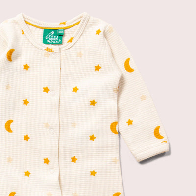 Little Green Radicals - Cream Waffle Stars Organic Babygrow