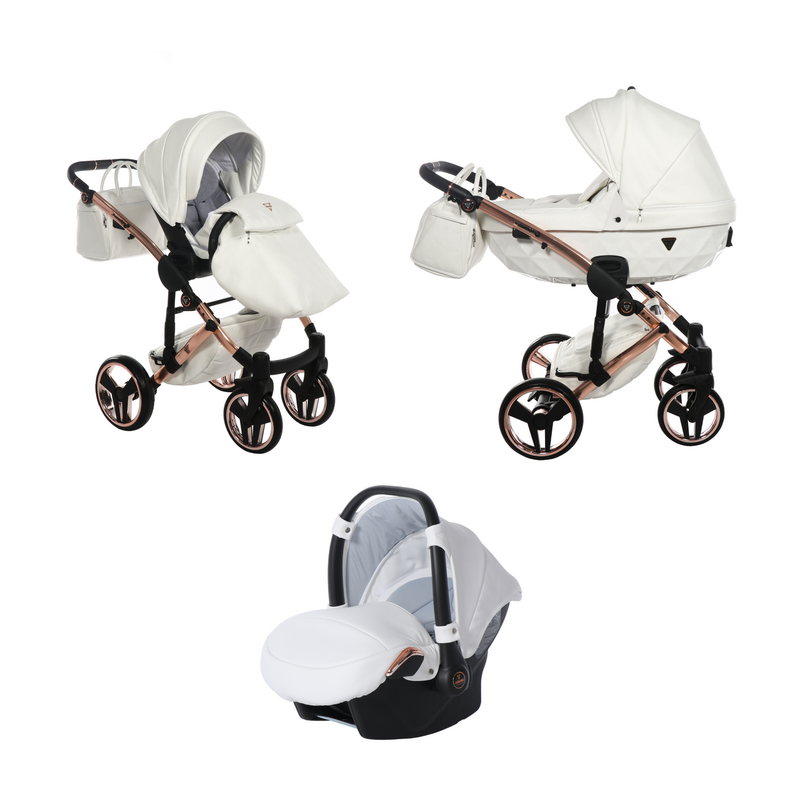 JUNAMA FLUO INDIVIDUAL WHITE ROSE GOLD - 3IN1 (INCLUDES CAR SEAT)