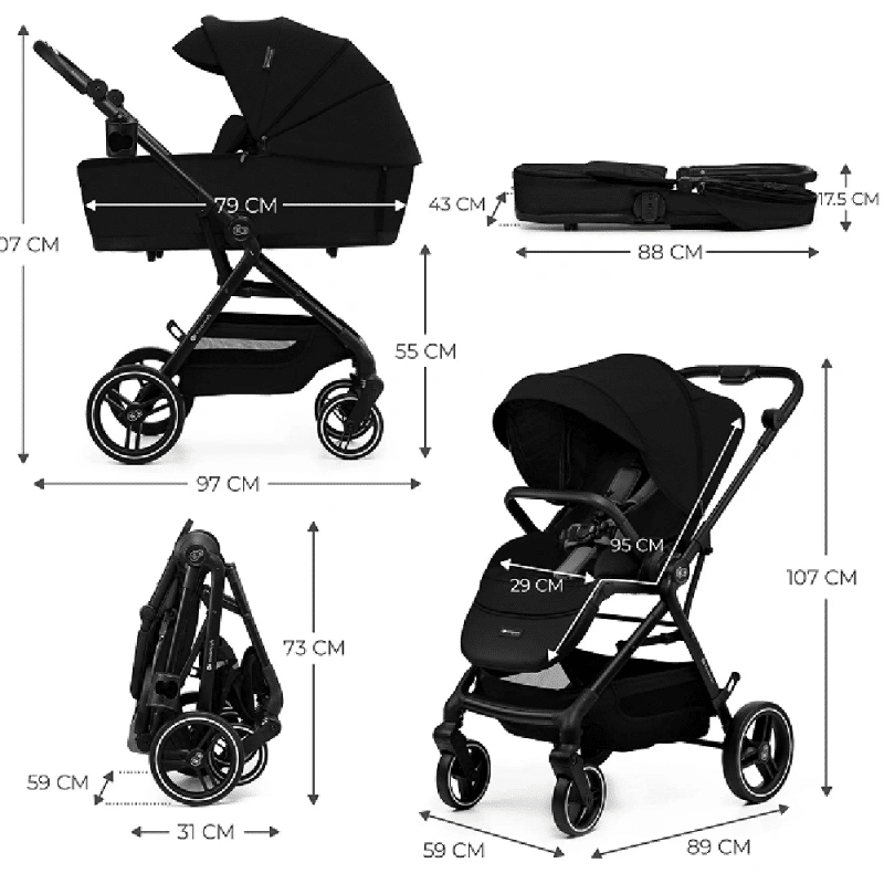 Kinderkraft YOXI Pram and Stroller Pure Black