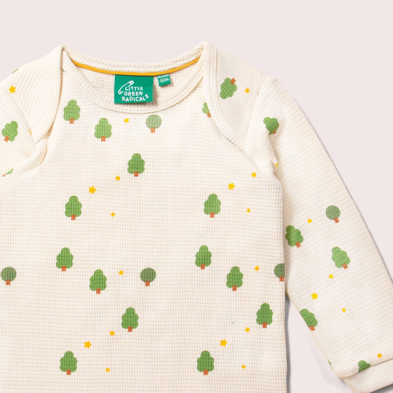 Little Green Radicals - Cream Winter Trees Organic Waffle T-Shirt & Jogger Playset