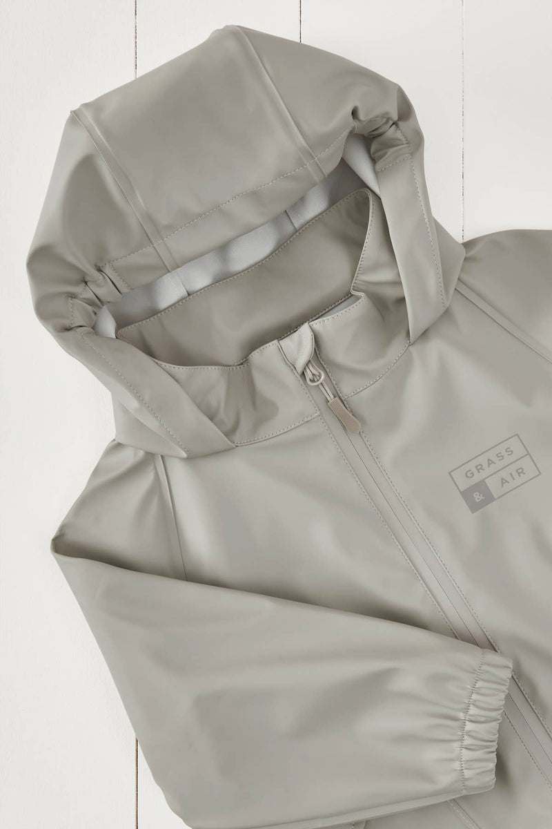 Grass & Air - Geothermal Grey Kids Waterproof Rain Jacket