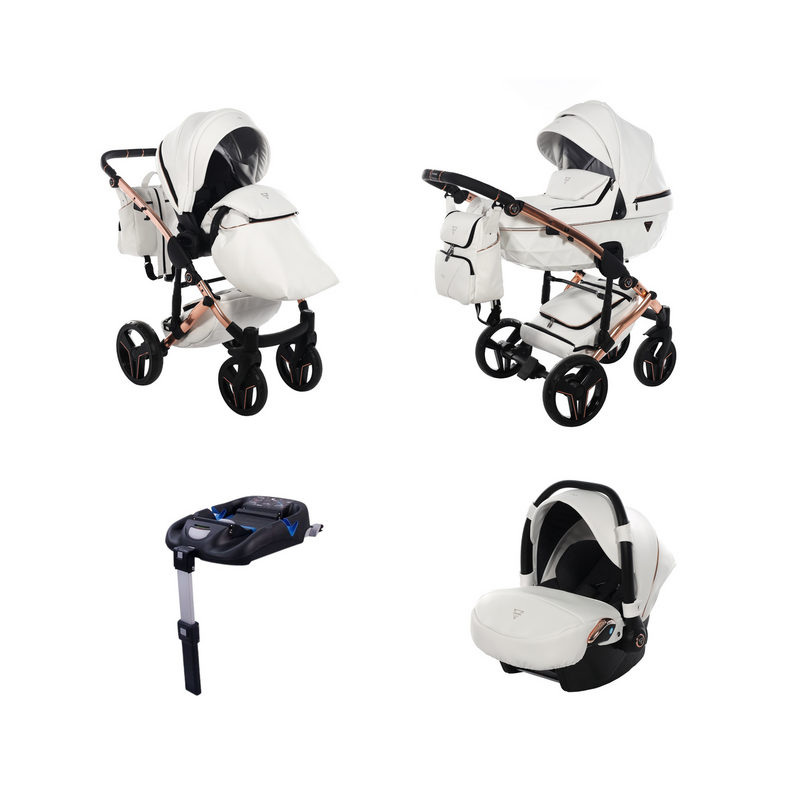 JUNAMA S-CLASS WHITE - 4IN1 (INCLUDES CAR SEAT & ISOFIX BASE)