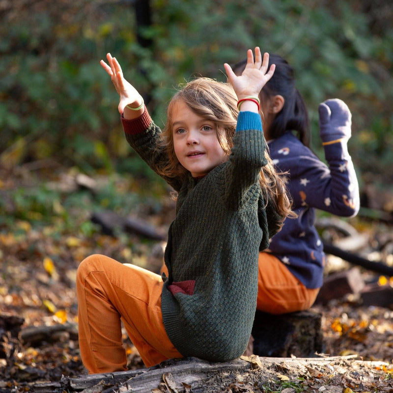 Little Green Radicals - From One To Another Fern Green Hooded Knitted Cardigan