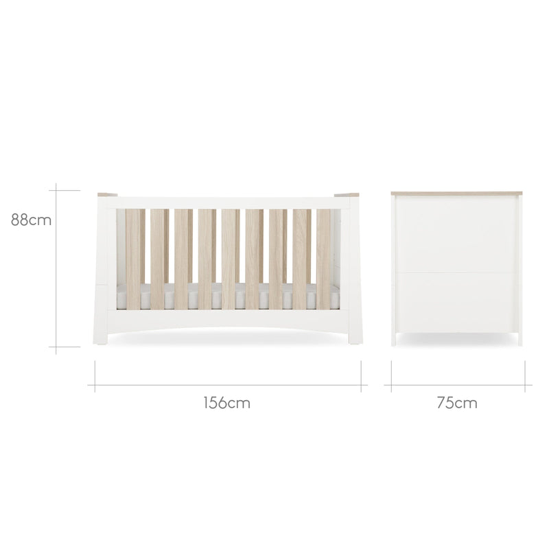 CuddleCo - Ada Cot Bed - White & Ash